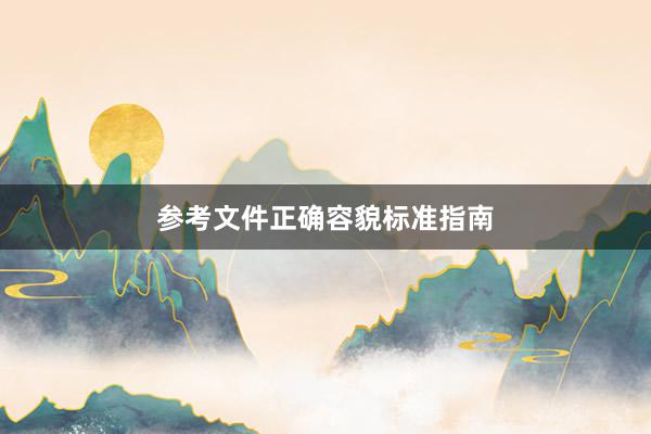 参考文件正确容貌标准指南